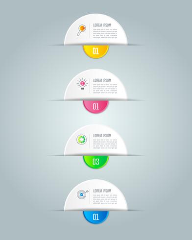 conceito de negócio de design infográfico com 4 opções. vetor