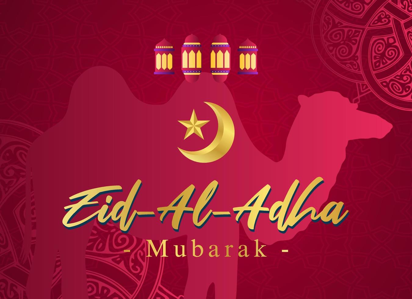 design ilustração vetorial eid adha mubarak com estilo de desenho completo com ilustração de animais. adequado para cartão, pôster e banner. vetor