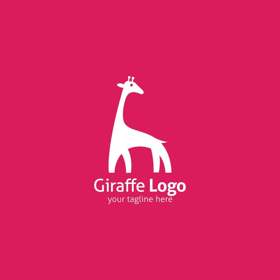 modelo de design de logotipo de girafa. ilustração vetorial de animais selvagens vetor