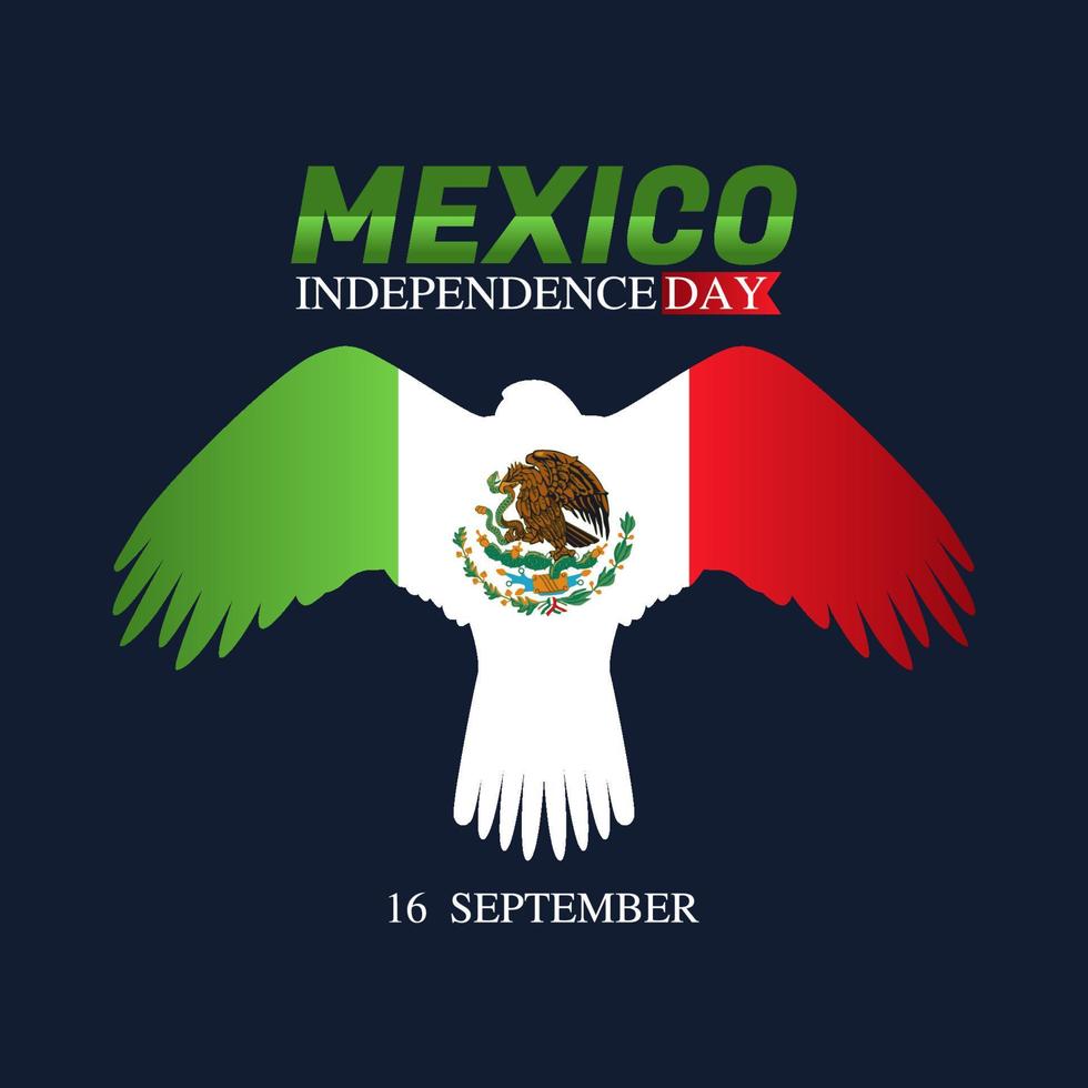 ilustração em vetor dia da independência do méxico. adequado para cartão, pôster e banner.