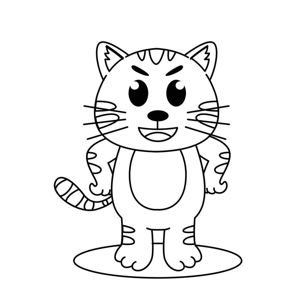 Desenho De Gato Contorno Crianças Preto Vetor PNG , Desenho De