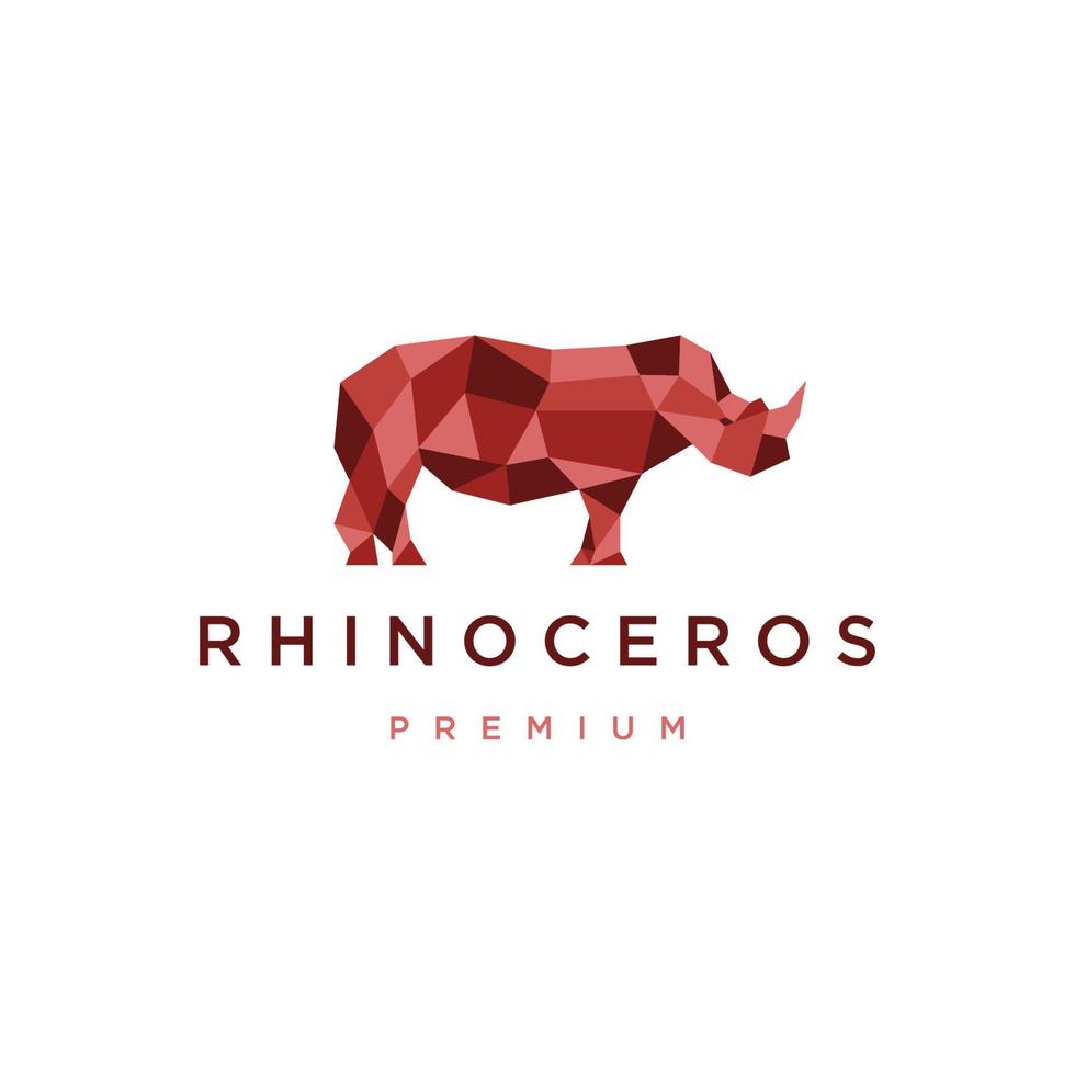 modelo de design de ícone de logotipo geométrico de rinoceronte vetor