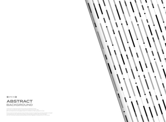 A listra geométrica preto e branco abstrata alinha o teste padrão atrás do fundo branco do espaço livre. vetor