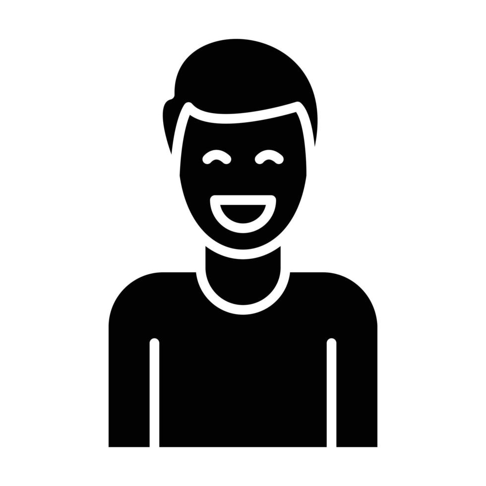ícone de glifo de homem sorridente vetor