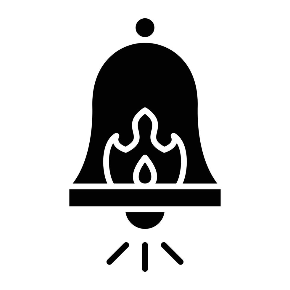 ícone de glifo de sino de bombeiro vetor