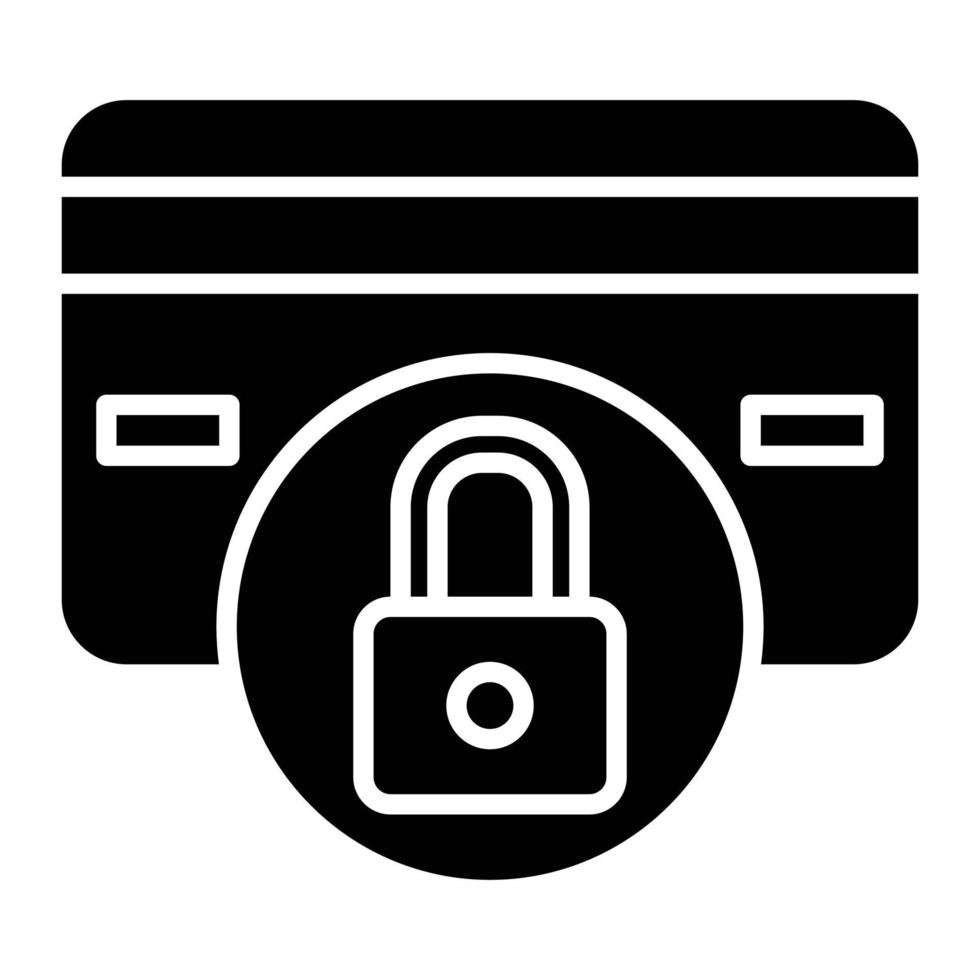 ícone de glifo de segurança de pagamento vetor