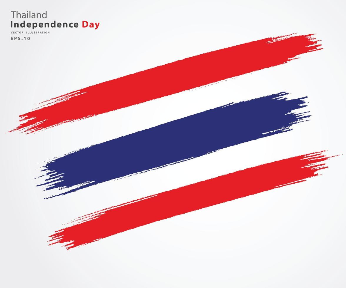 bandeira da Tailândia. bandeira em estilo desarrumado. dia da independência tailandês. ilustração em vetor eps.