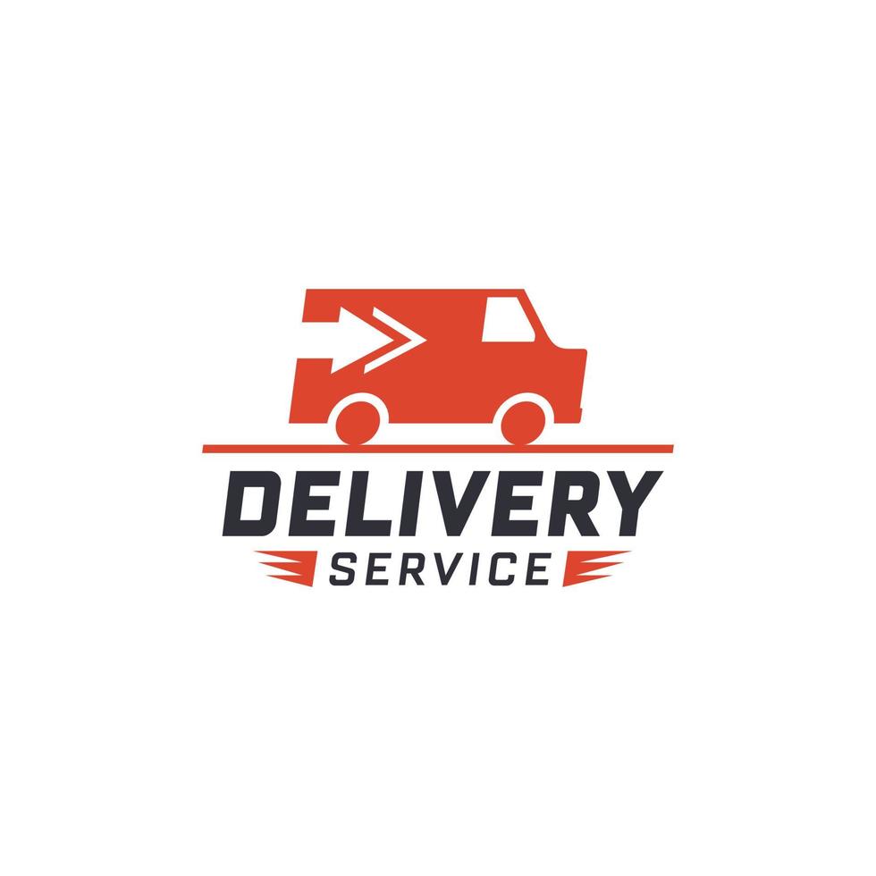 serviço de entrega com van de caminhão. etiqueta de entrega para compras online. Envio para todo o planeta. ilustração vetorial vetor