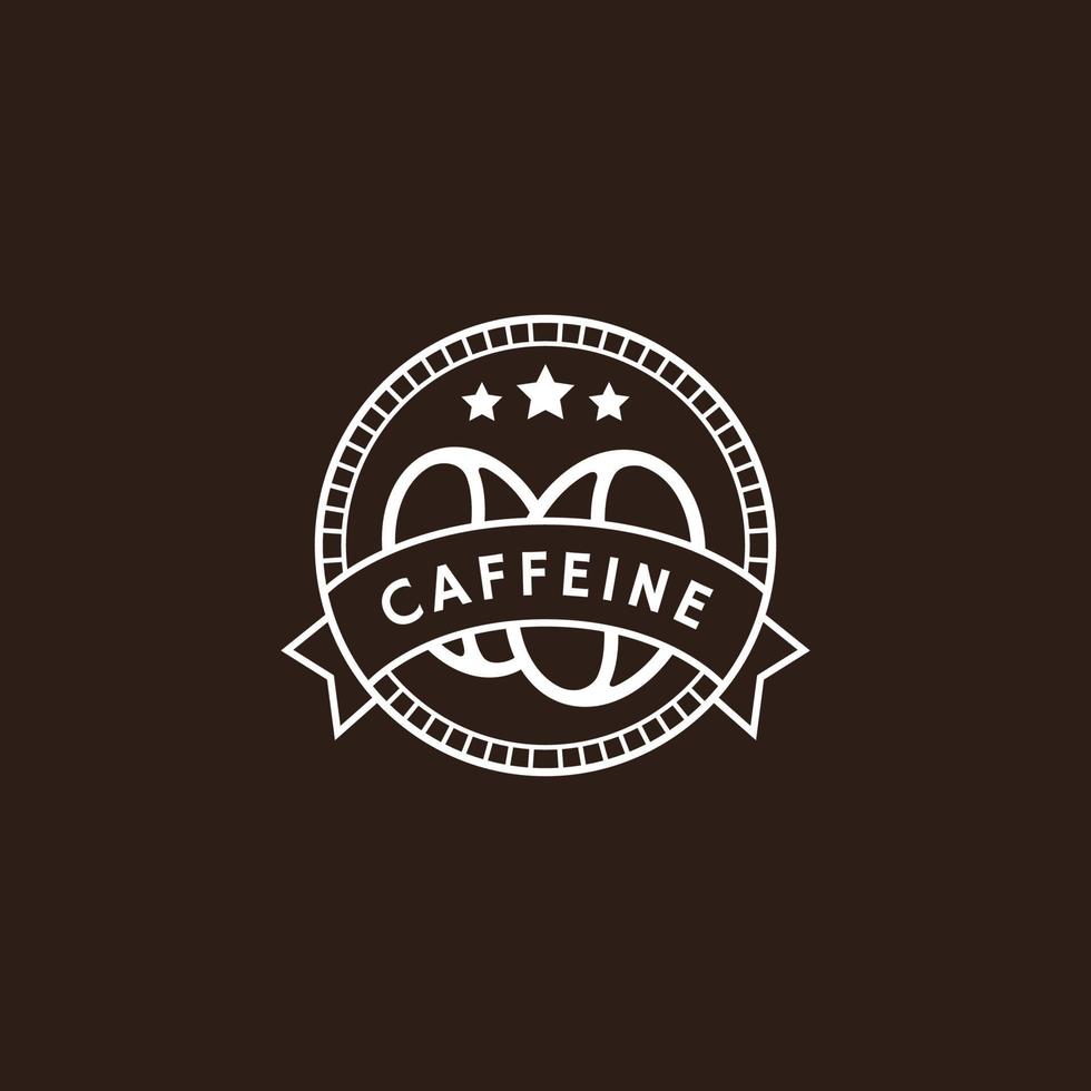 vetor logotipo de café vintage na cor branca