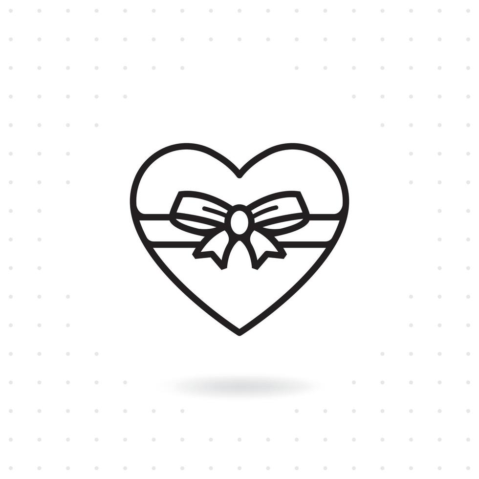 ícone de caixa de presente de coração vetor