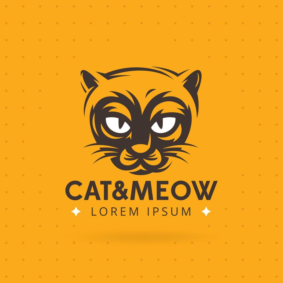 modelo de logotipo de vetor de cabeça de gato