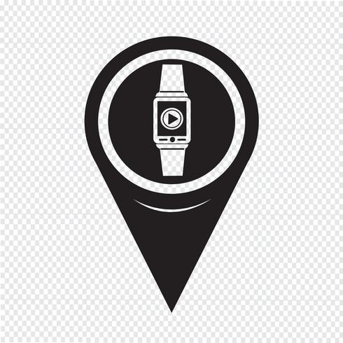 Ponteiro de Mapa Smartwatch ícone Wearable vetor