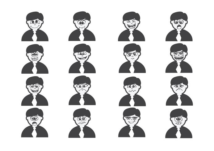 cartoon faces set drawing illustration vetor