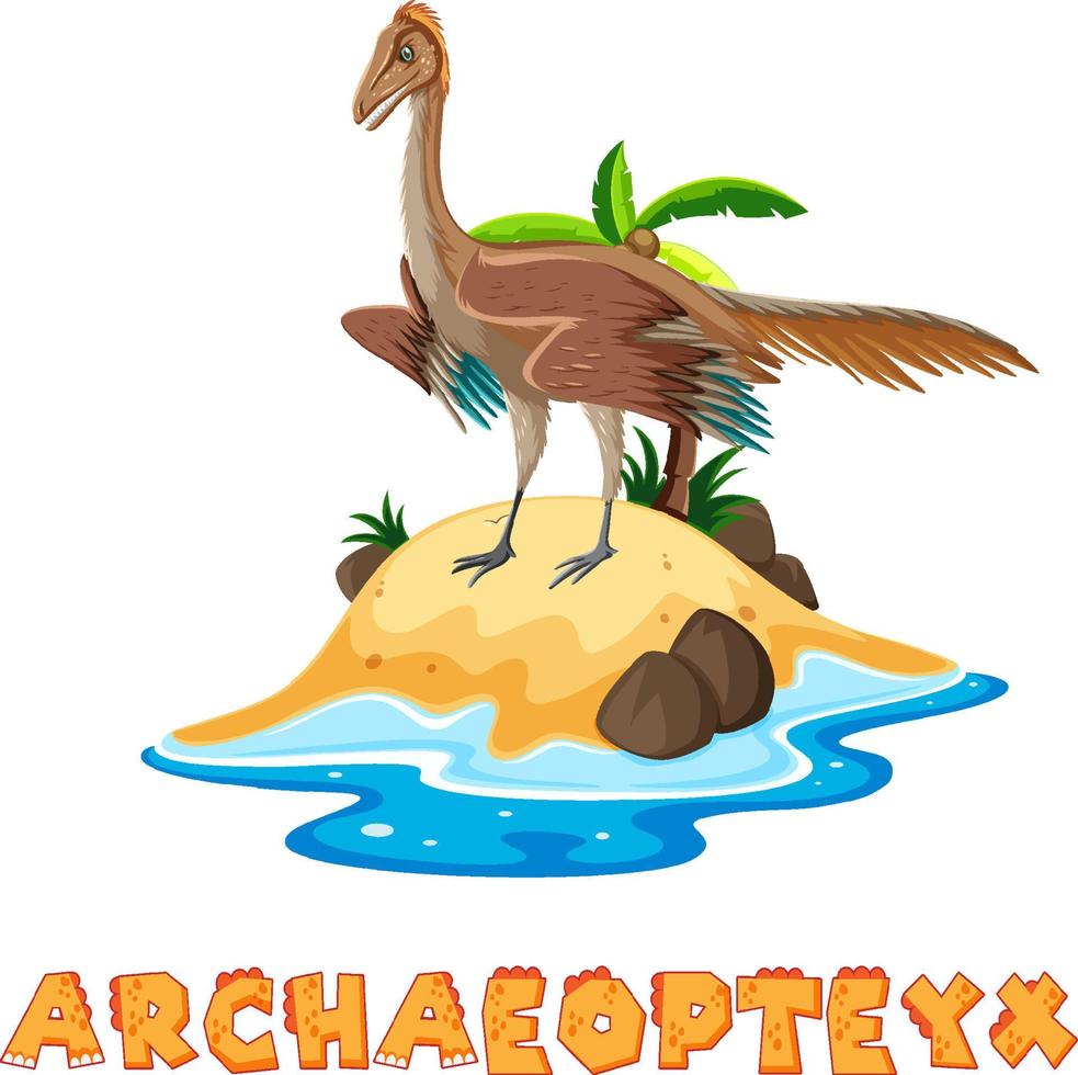 archaeopteyx em pé na ilha vetor