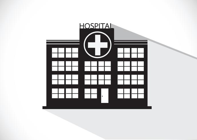 Hospital, predios, ícone, desenho, ilustração vetor