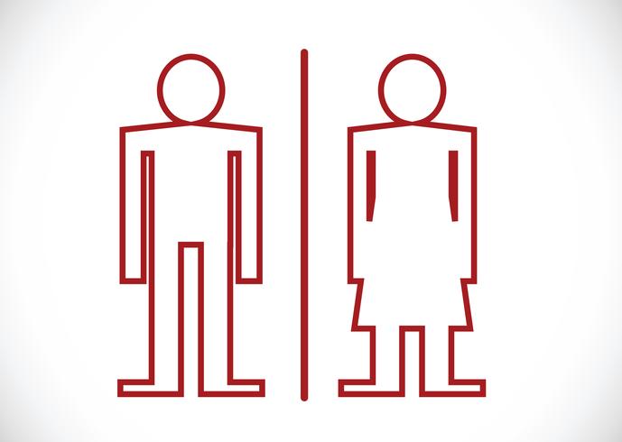 Ícone de banheiro e pictograma homem Mulher de sinal vetor