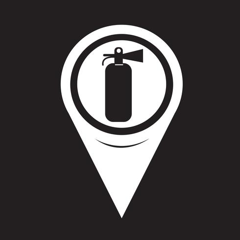 ícone de extintor de incêndio de ponteiro de mapa vetor