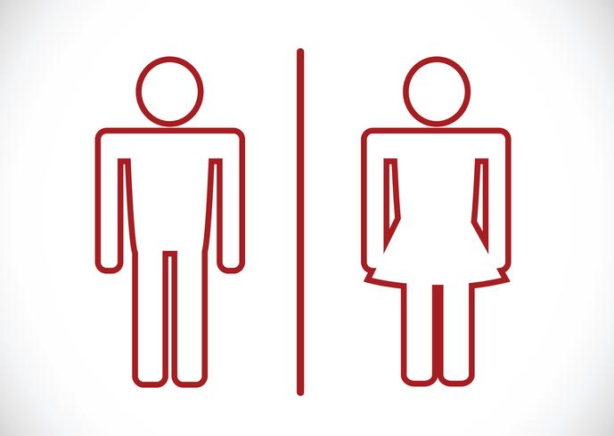 Ícone de banheiro e pictograma homem Mulher de sinal vetor