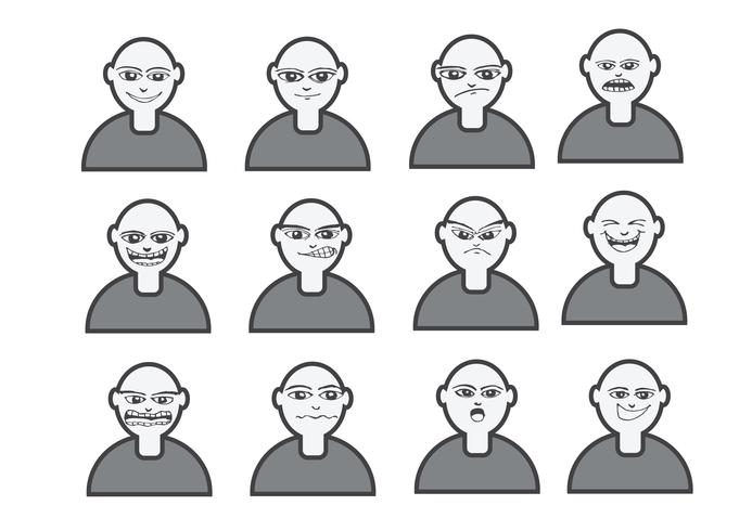 cartoon faces set drawing illustration vetor