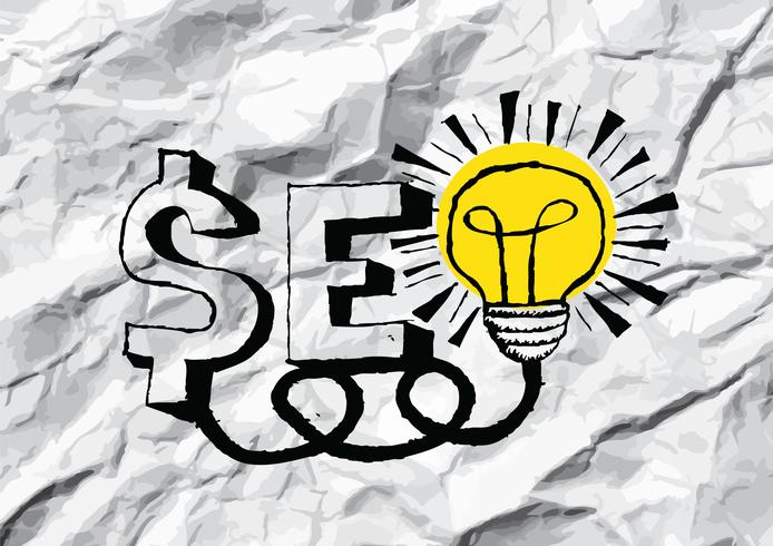 SEO Optimization SEO Search Engine Optimization no papel amassado vetor