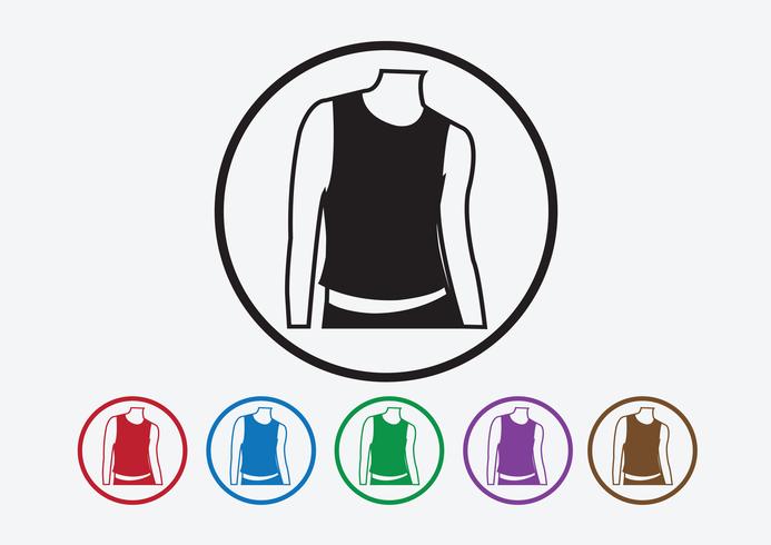 Camisa de vestuário e t-shirt ícone Ícones de vestuário vetor