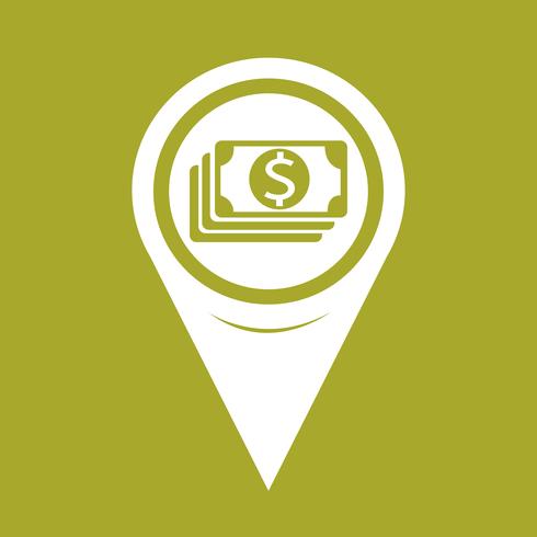 Ícone Pin Map Pointer Money vetor