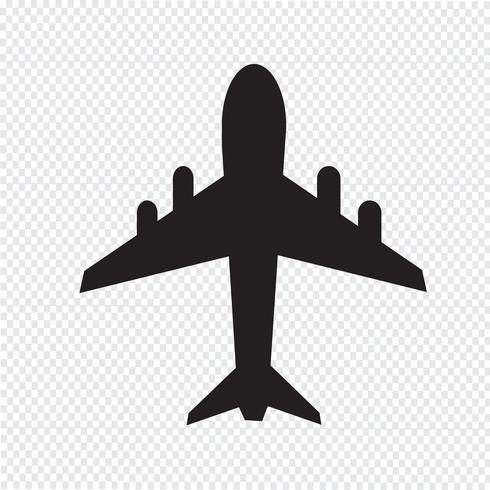 sinal de símbolo de ícone de avião vetor