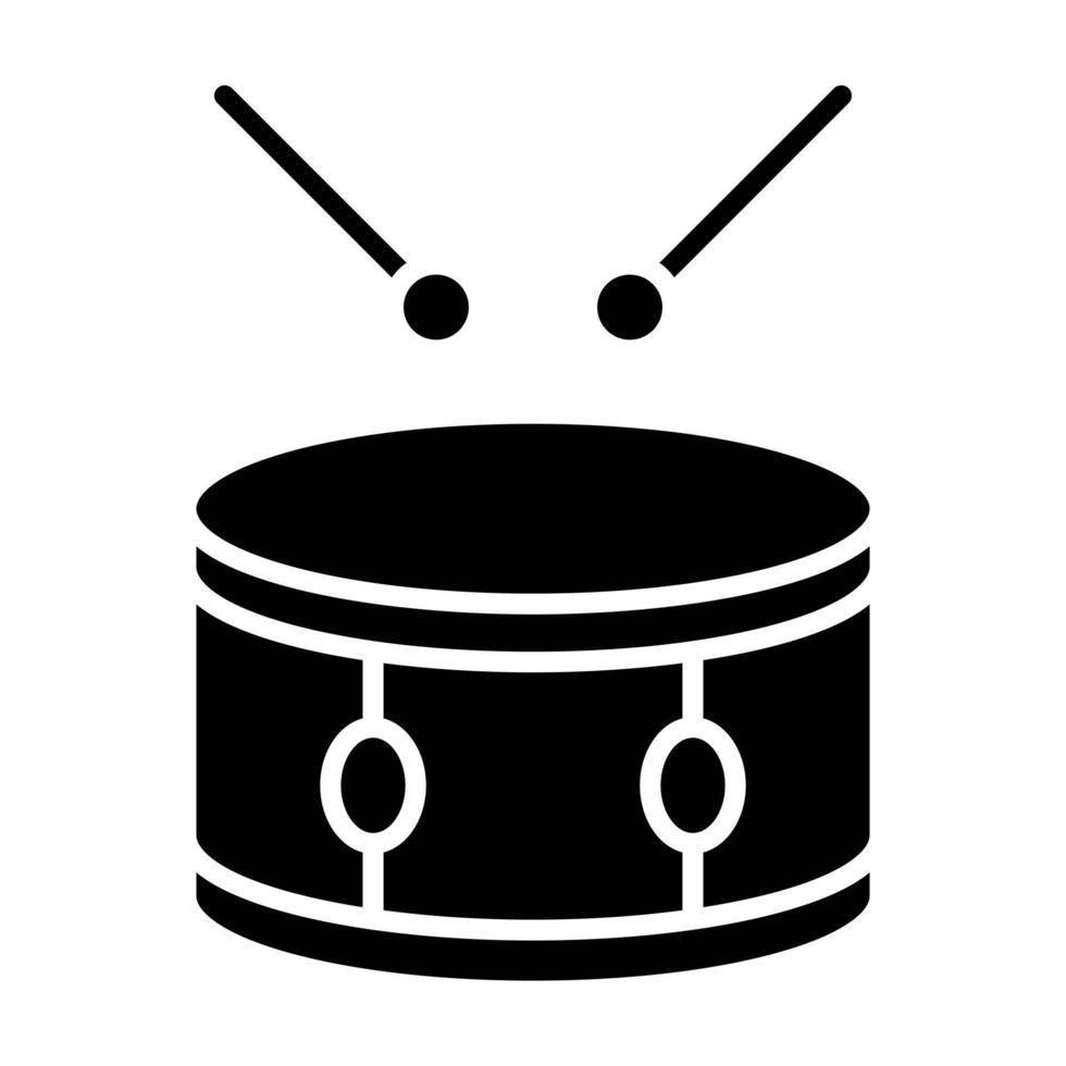 ícone de glifo de tambor vetor