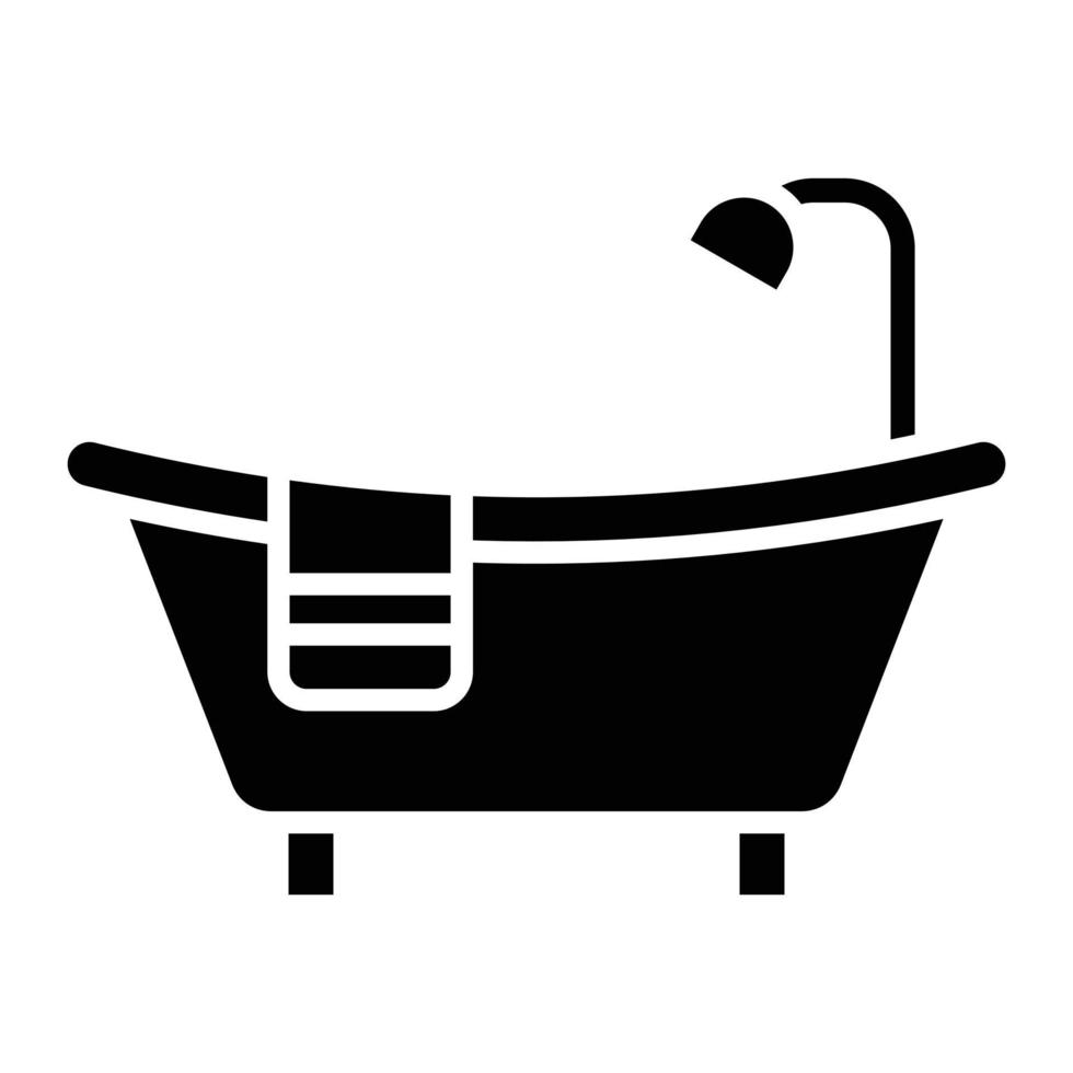 ícone de glifo de banheira vetor