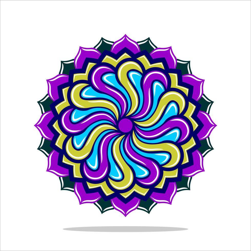 design de vetor de arte mandala moderna com uma bela mistura de cores vetor grátis