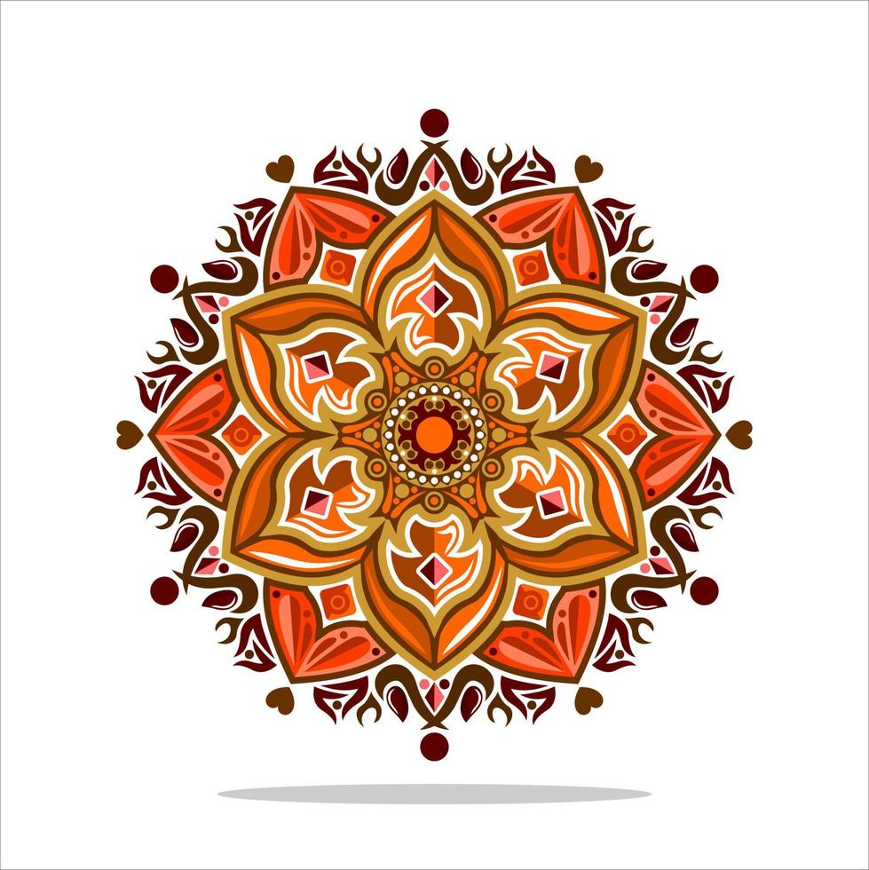 design de vetor de arte mandala moderna com uma bela mistura de cores vetor grátis