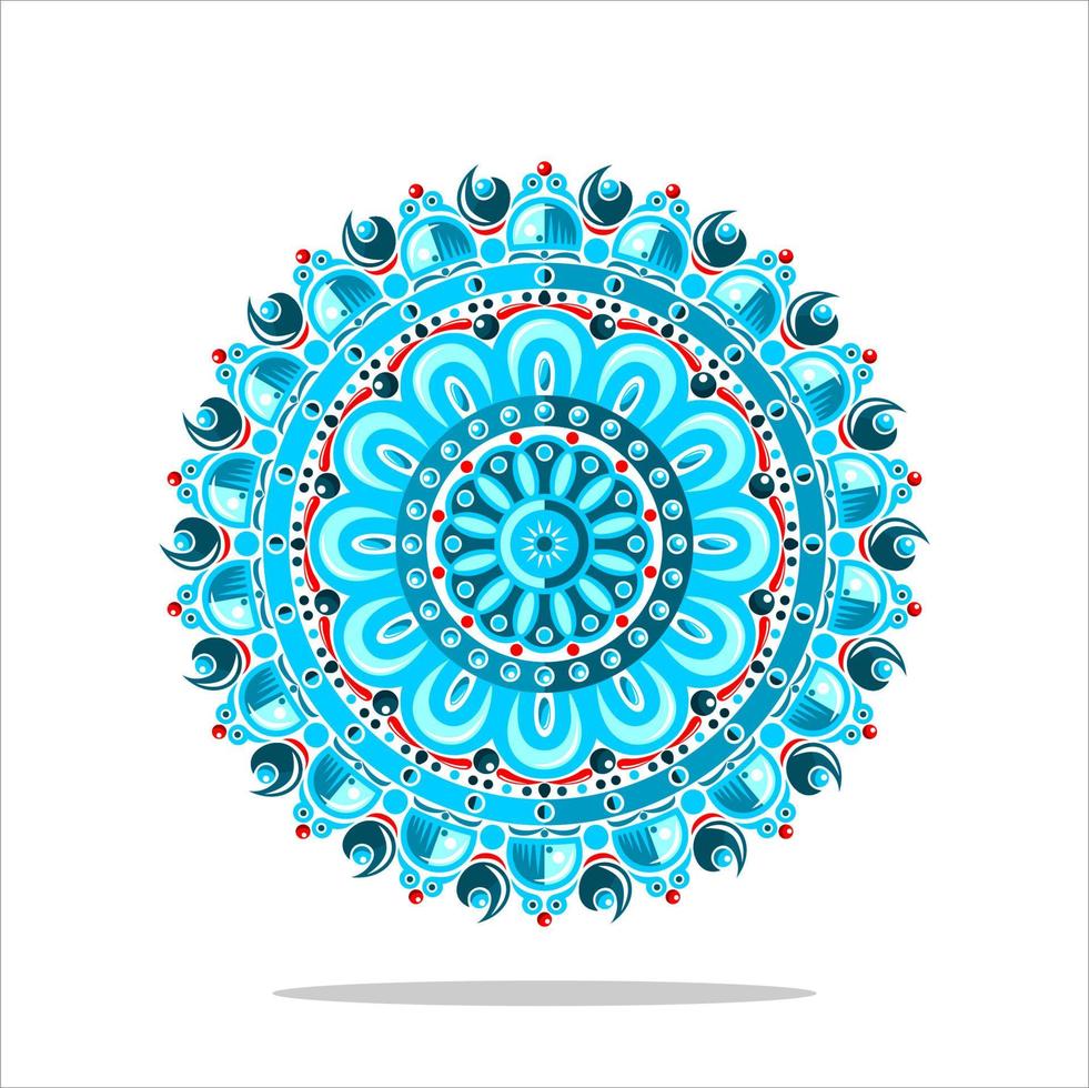 design de vetor de arte mandala moderna com uma bela mistura de cores vetor grátis