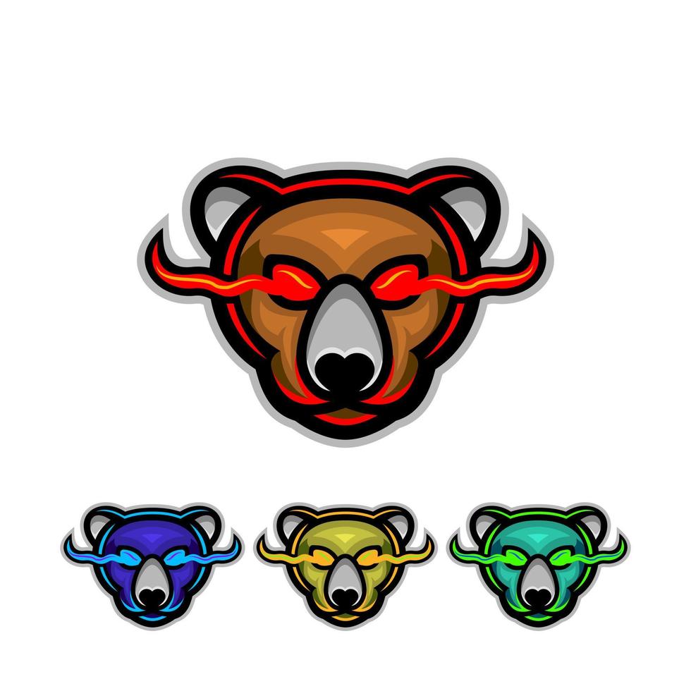 design de logotipo de urso de desenho simples vetor