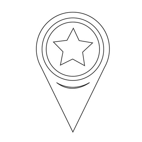 Ícone de estrela de ponteiro de mapa vetor