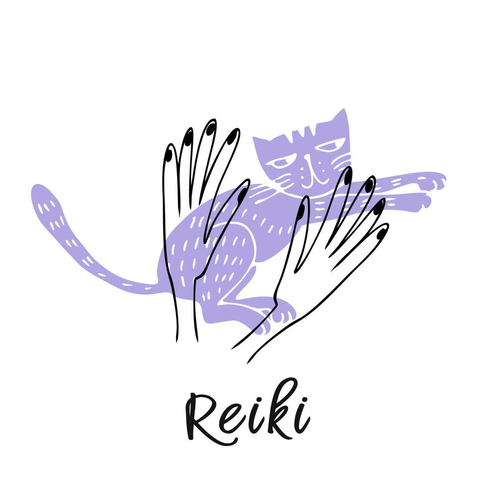 Reiki cura de animais. logotipo. vetor. vetor