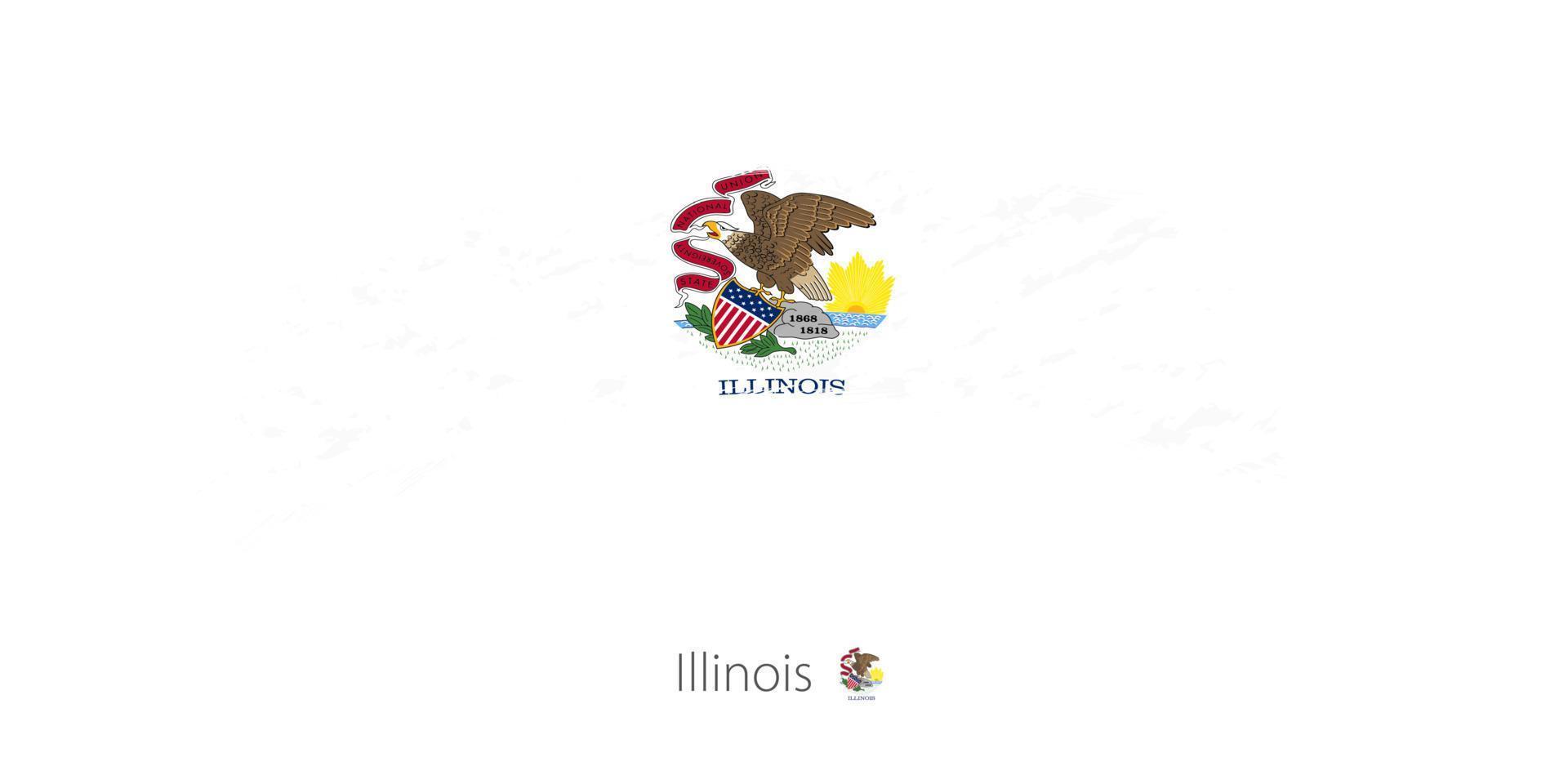 bandeira de illinois na pincelada grunge arredondado. vetor