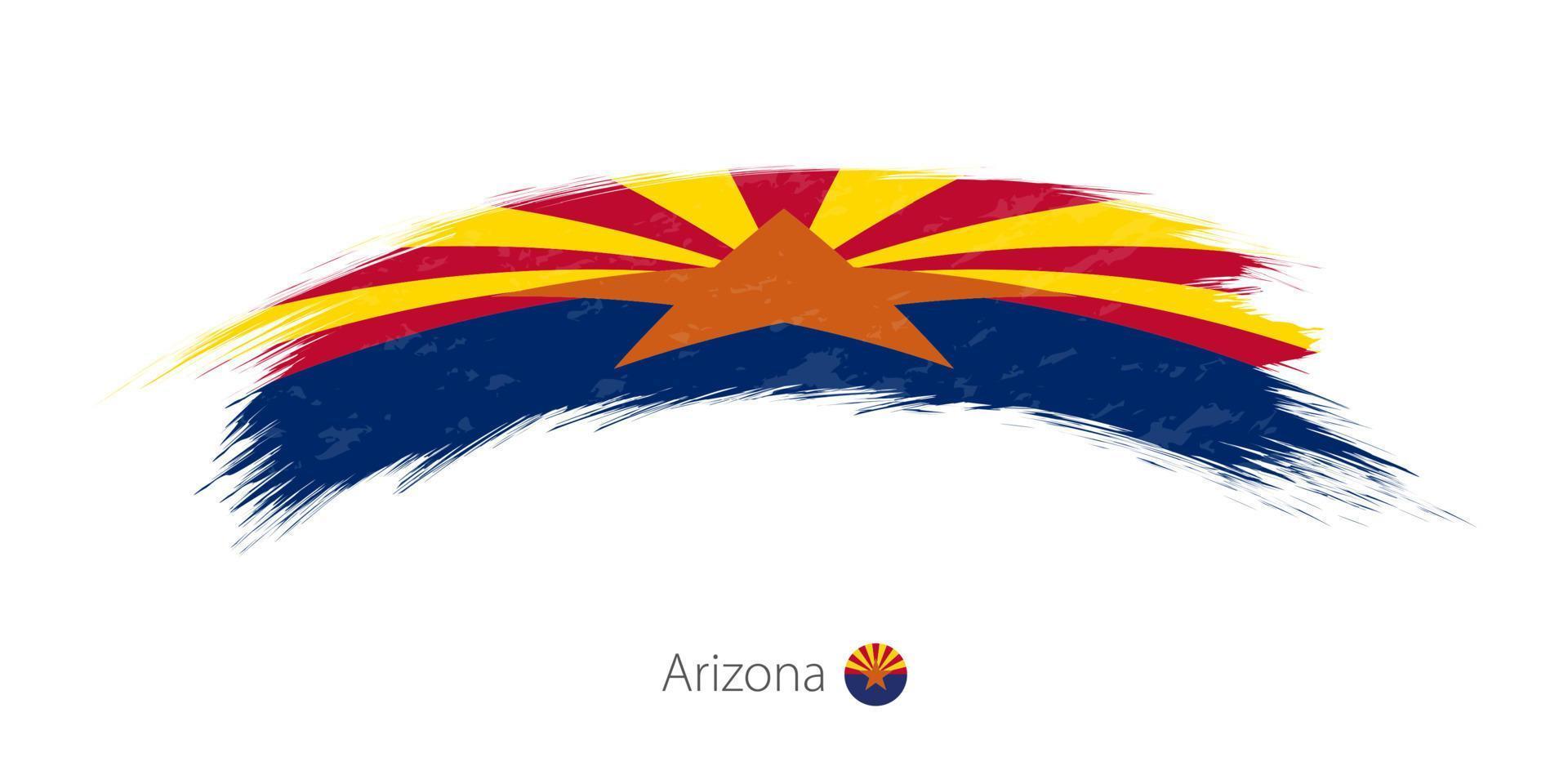 bandeira do arizona em pincelada grunge arredondado. vetor