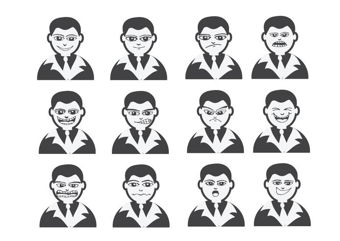 cartoon faces set drawing illustration vetor