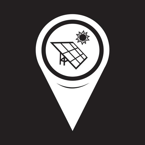 ícone de energia solar de ponteiro de mapa vetor