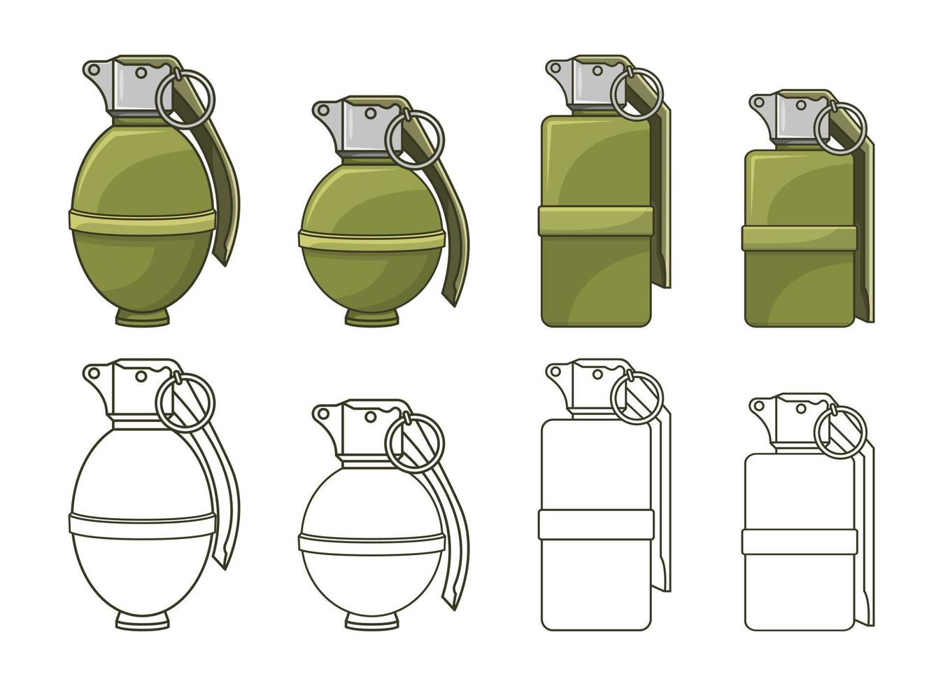 ilustração de design de vetor de granada isolada no fundo branco