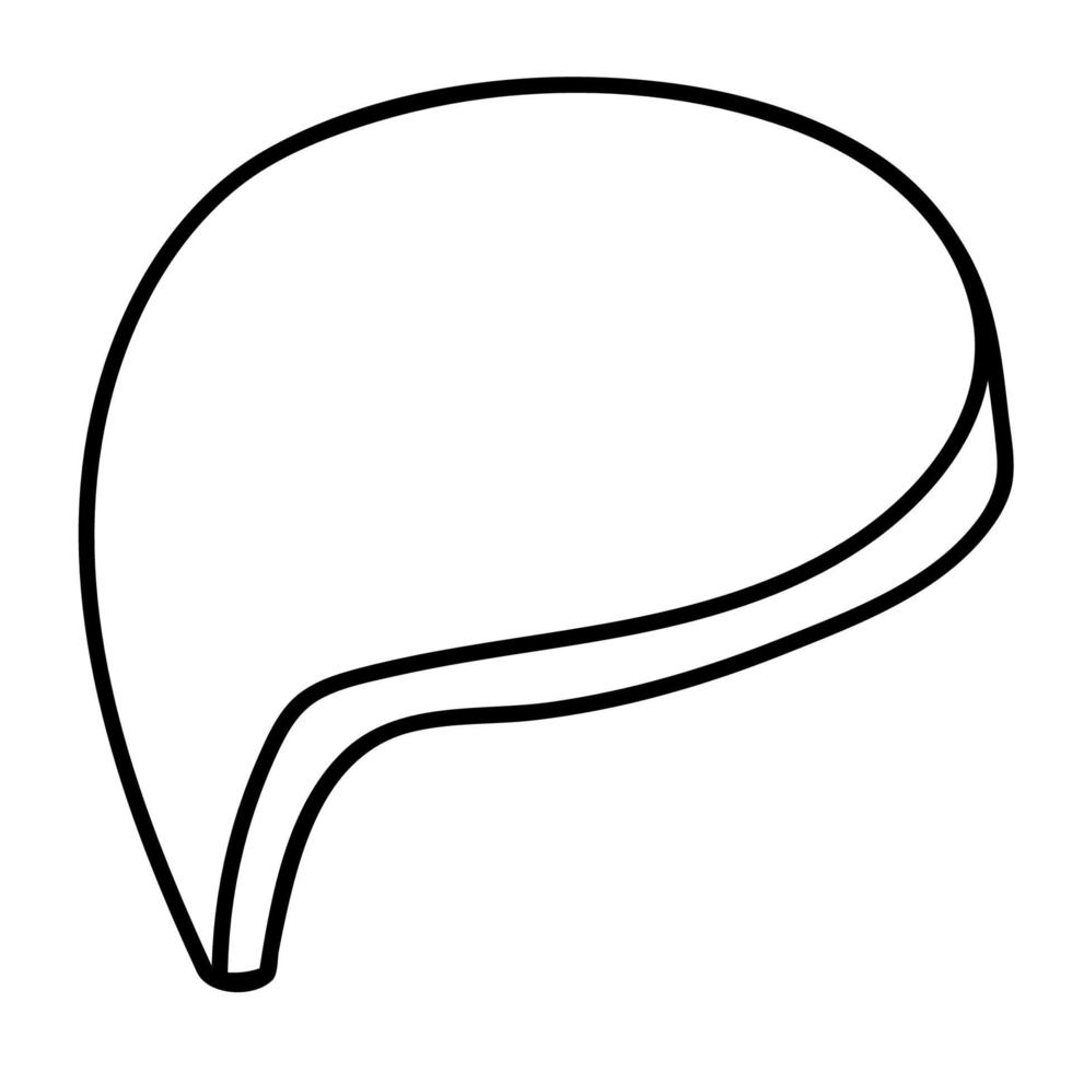 bolha do discurso linear doodle dos desenhos animados isolada no fundo branco. vetor