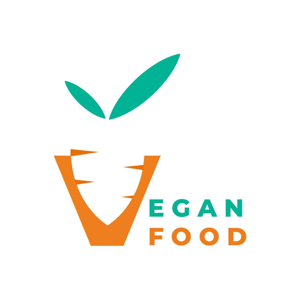 logotipo de comida vegetariana simbolizado por cenoura vetor