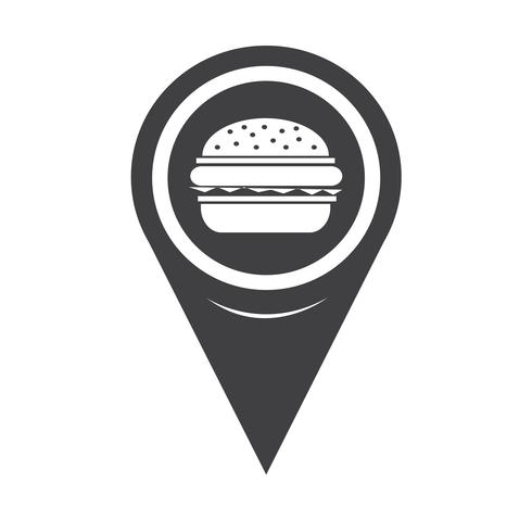 Mapa Pointer Burger icon vetor