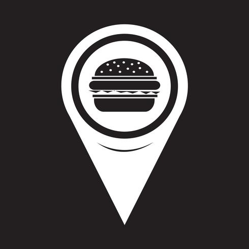 Mapa Pointer Burger icon vetor