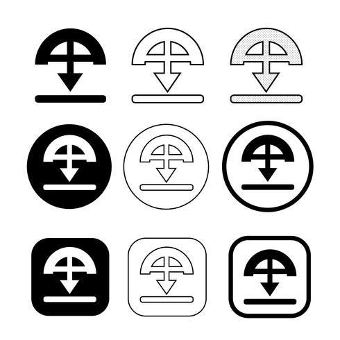 conjunto de ícone de download de sinal simples vetor