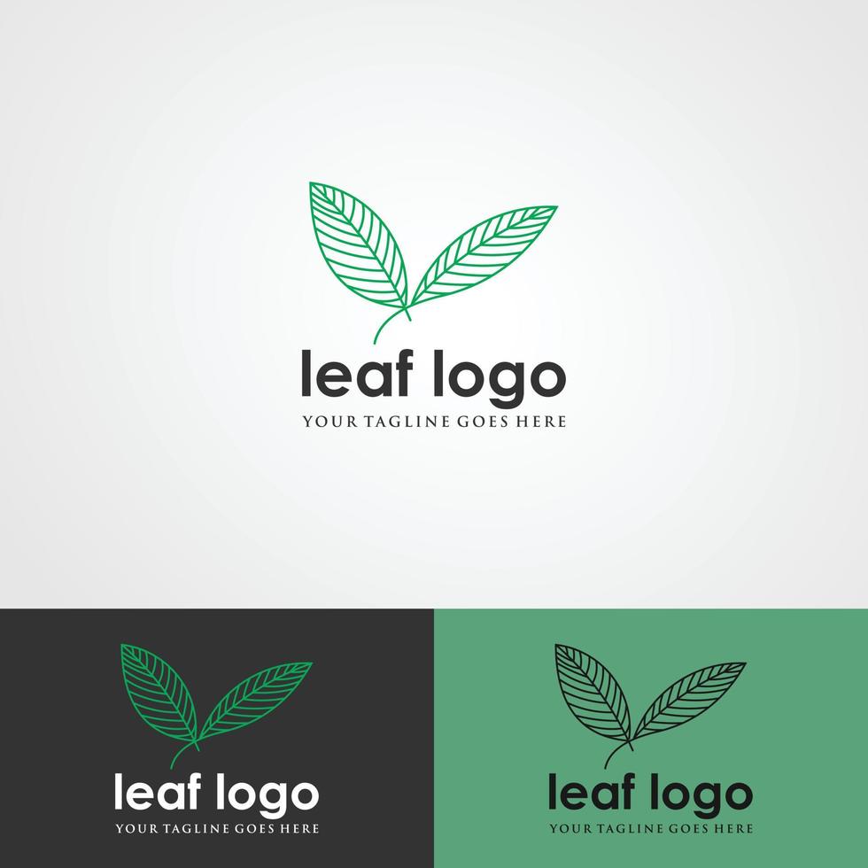 logotipos do vetor de elemento de natureza de ecologia de folha de árvore verde