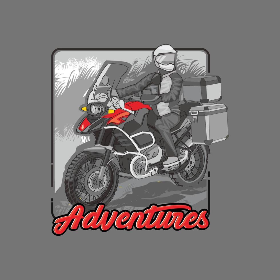 aventura de motocicleta de logotipo vetor