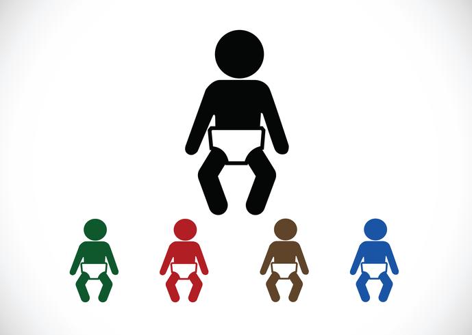Pictograma ícones de banheiro de criança vetor