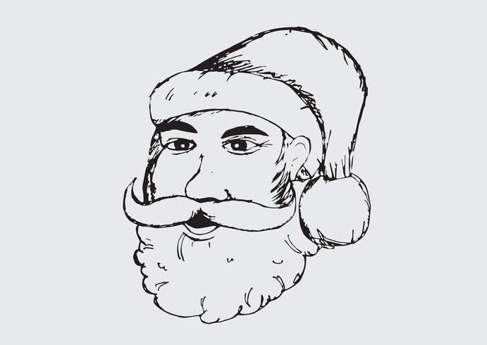 Papai Noel para mão de Natal desenhada vetor