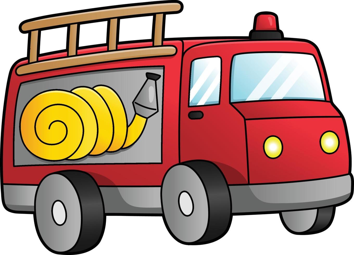 ilustração colorida de clipart de desenho de caminhão de bombeiros vetor